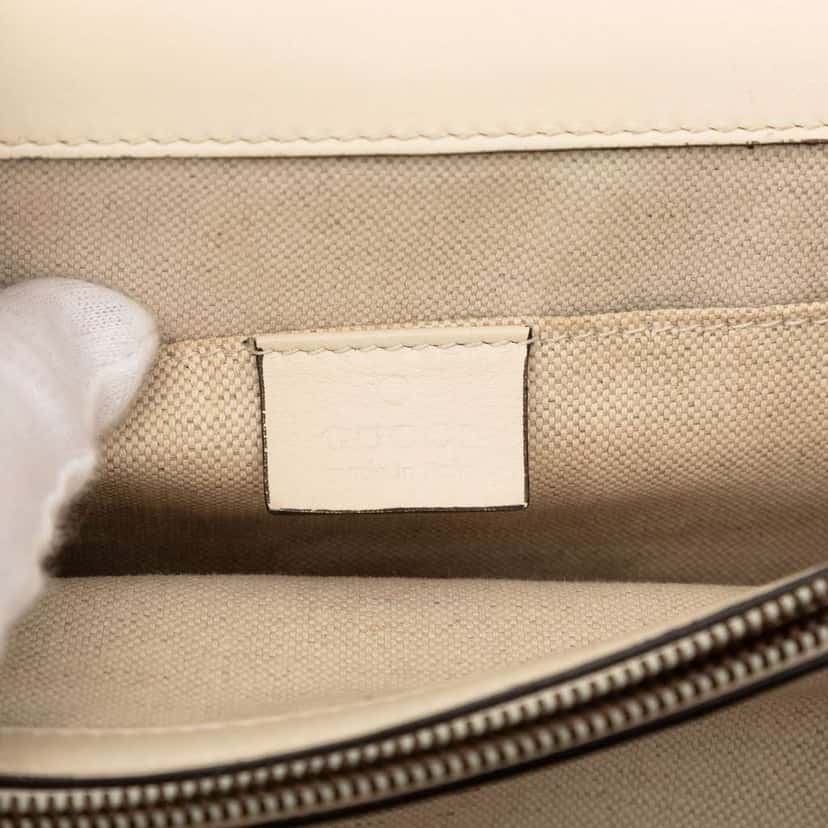 Gucci Medium Leather Bamboo Dionysus Web Satchel White Leather Very good condition - Box View