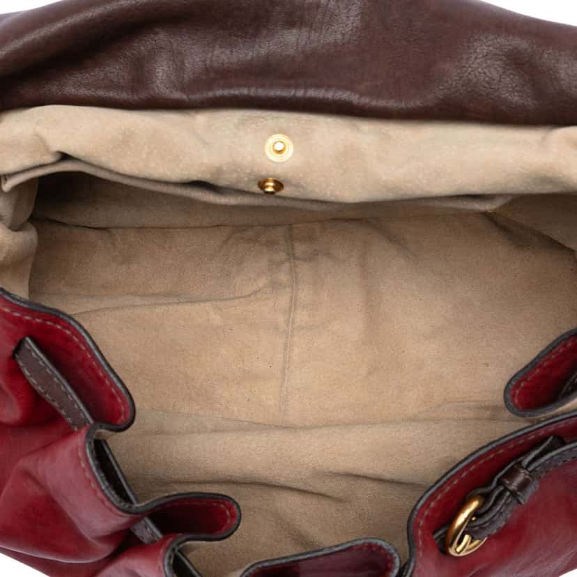 Miu Miu Bicolor Nappa Aviator Top Handle Bag Red Leather Good condition - Model View