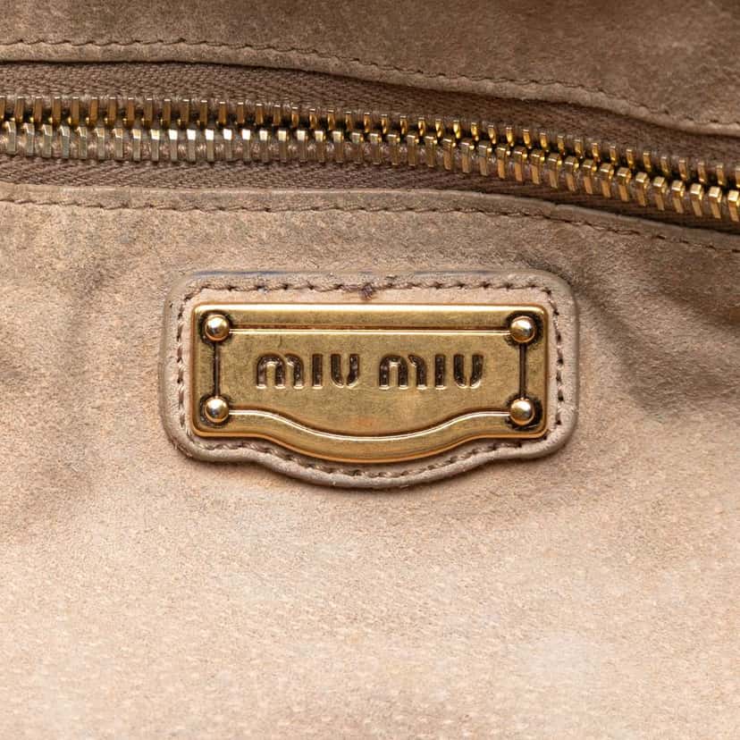 Miu Miu Bicolor Nappa Aviator Top Handle Bag Red Leather Good condition - Box View