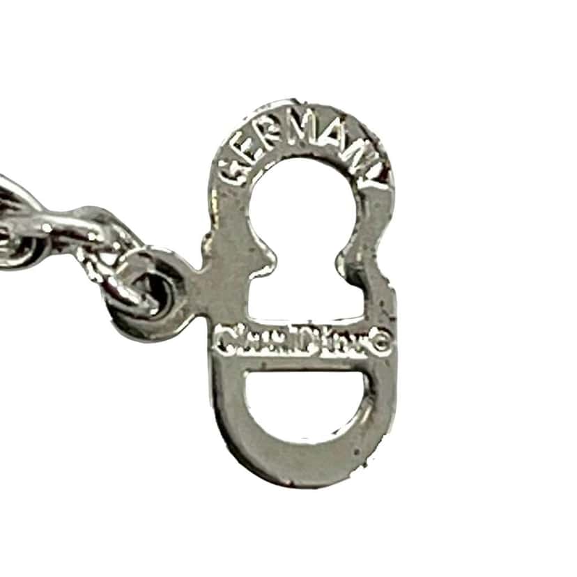 Dior Brass and Strass CD Logo Pendant Necklace Silver Brass Very good condition - Inside View