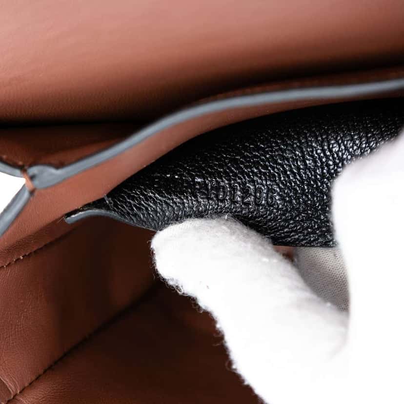 Burberry Small House Check Trimmed Goatskin D Ring Crossbody Black Leather Very good condition - Box View