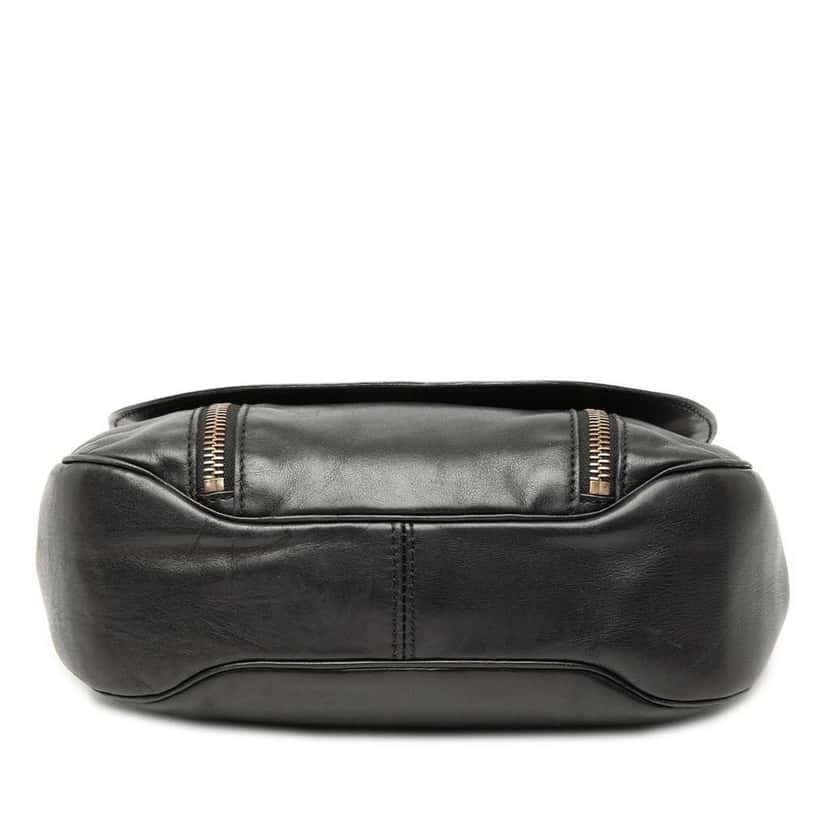 Celine Leather Eyelet Flap Handbag Black Leather Very good condition - Inside View