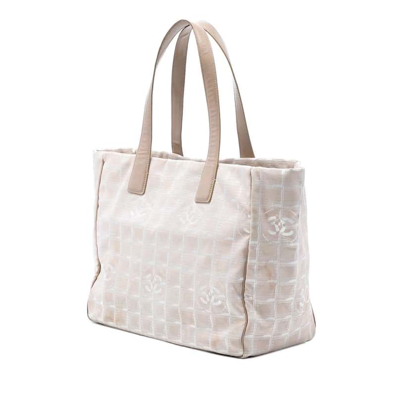 Chanel New Travel Line Nylon Tote Beige Very good condition - Back View