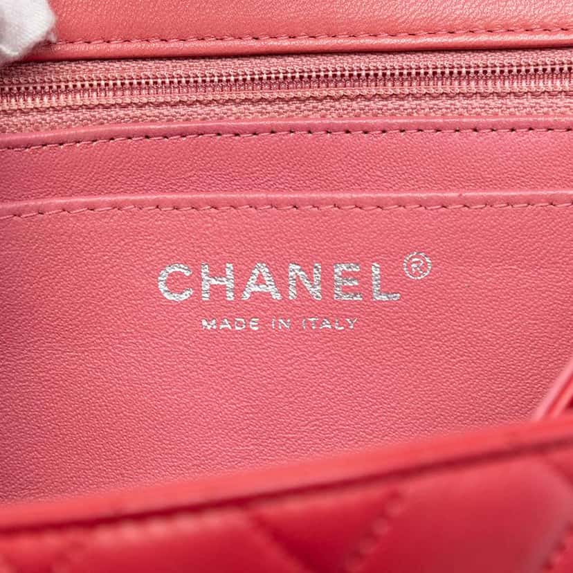 Chanel Medium Classic Tricolor Lambskin Valentines Heart Charms Single Flap Pink Leather Very good condition - Box View