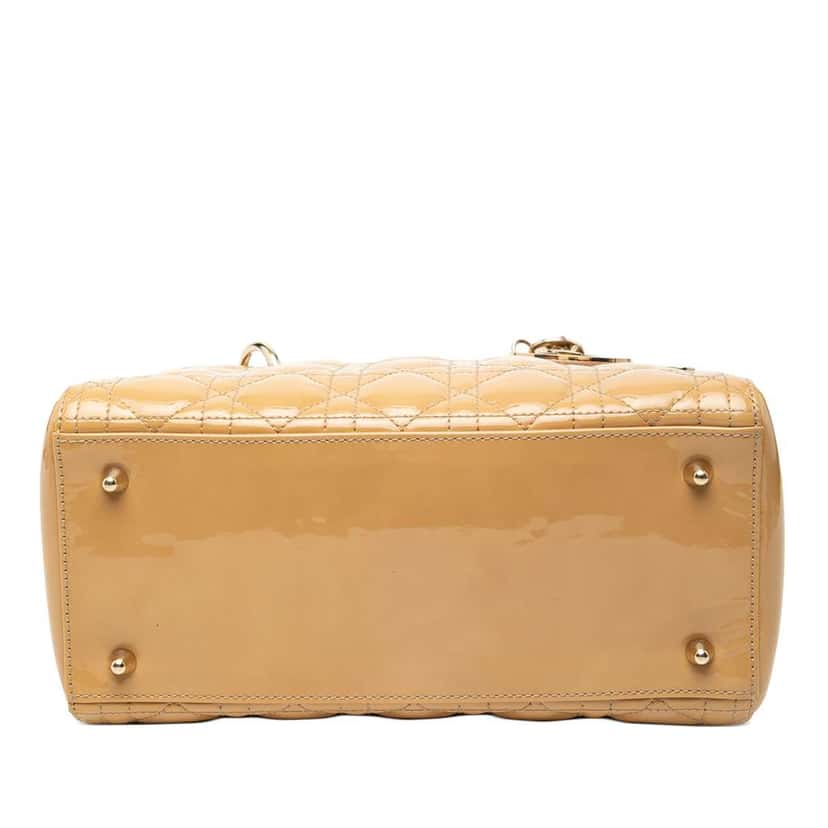 Dior Medium Patent Cannage Lady Dior Brown Leather Very good condition - Inside View