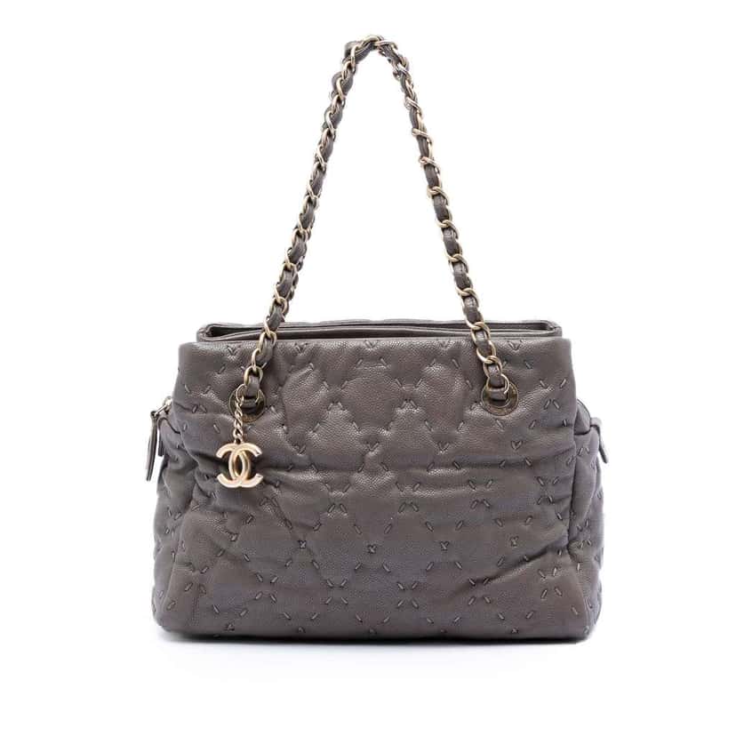 Chanel CC Caviar Wild Stitch Tote Brown Leather Very good condition - Front View