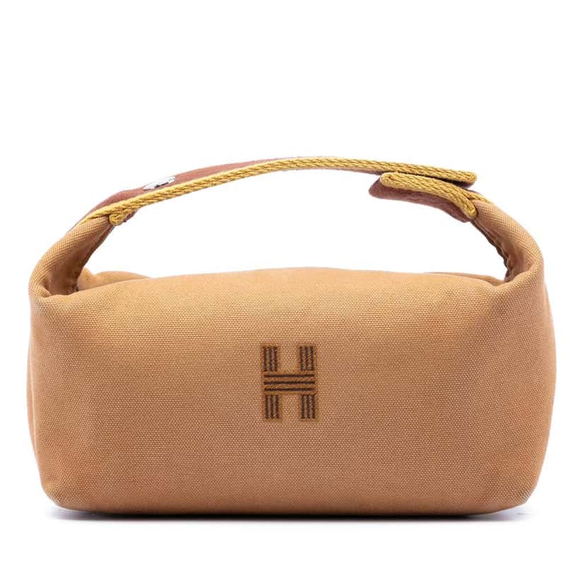 Hermès Small Toile Bride A Brac Case Brown Canvas Very good condition - Front View