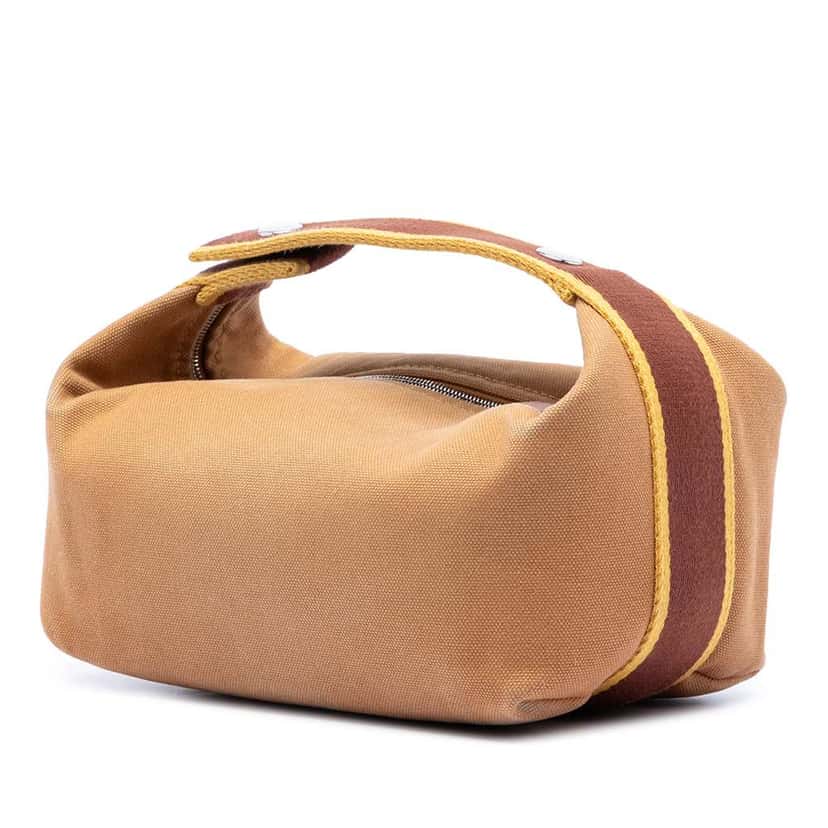 Hermès Small Toile Bride A Brac Case Brown Canvas Very good condition - Back View