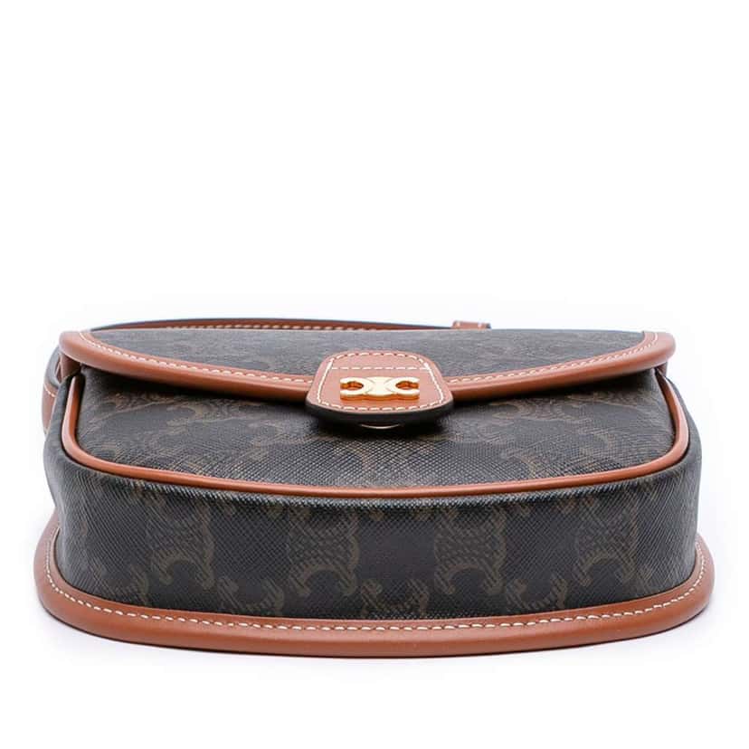 Celine Mini Triomphe Coated Canvas Besace Crossbody Brown Canvas Very good condition - Inside View