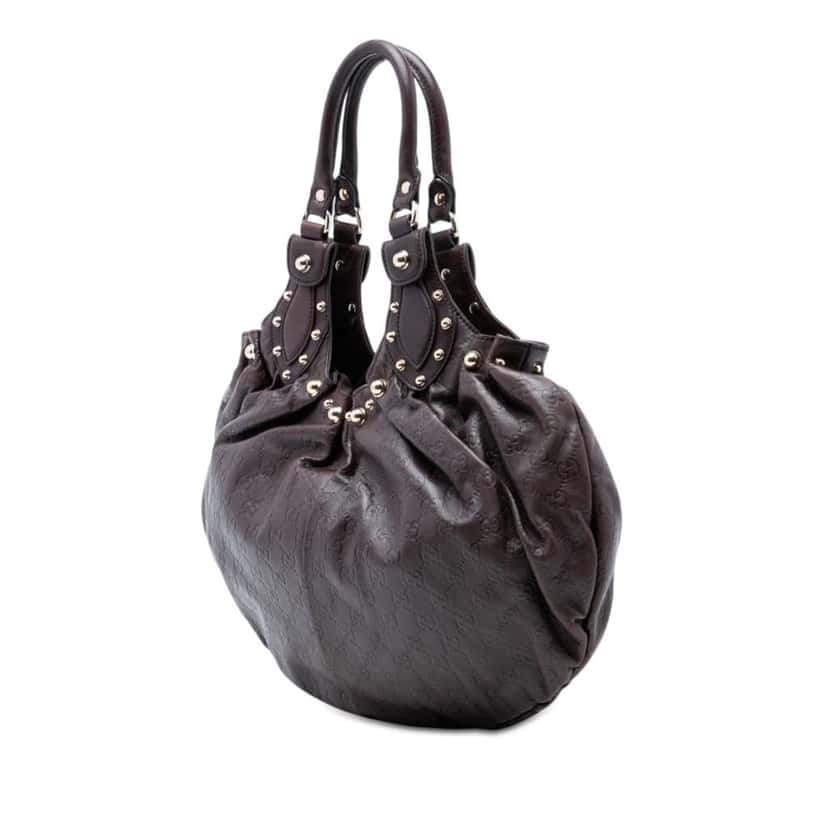 Gucci Guccissima Studded Pelham Hobo Brown Leather Very good condition - Back View