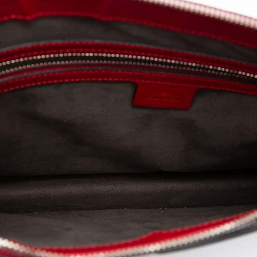 Gucci Guccissima Zip Messenger Bag Red Leather Very good condition - Model View