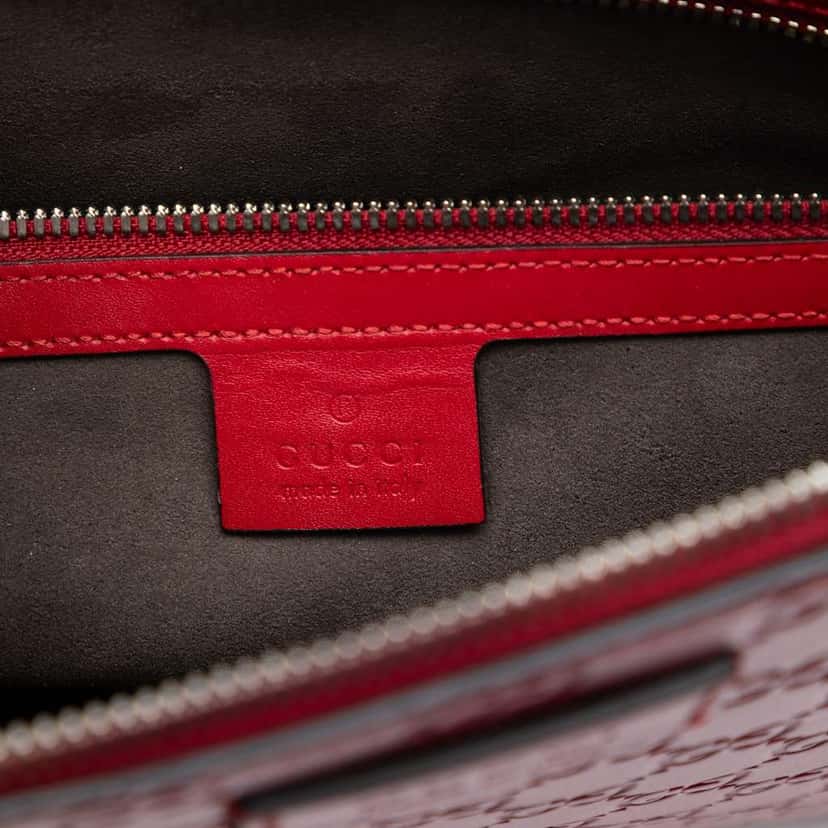 Gucci Guccissima Zip Messenger Bag Red Leather Very good condition - Box View