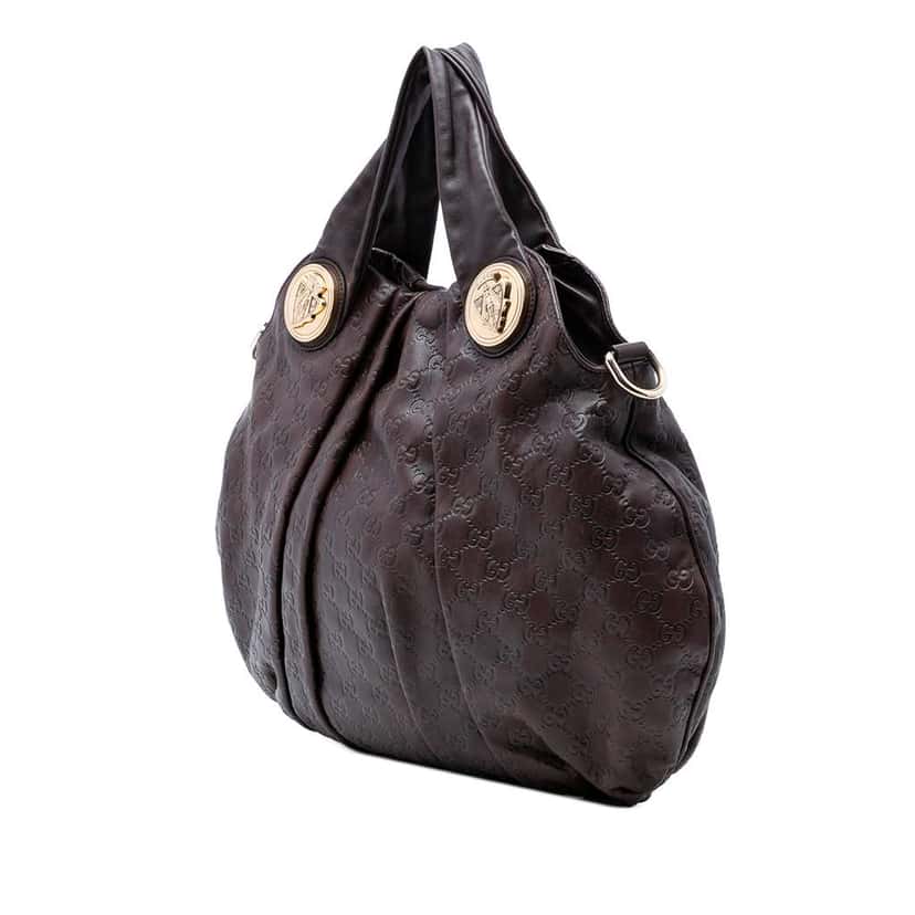 Gucci Large Guccissima Hysteria Satchel Brown Leather Very good condition - Back View