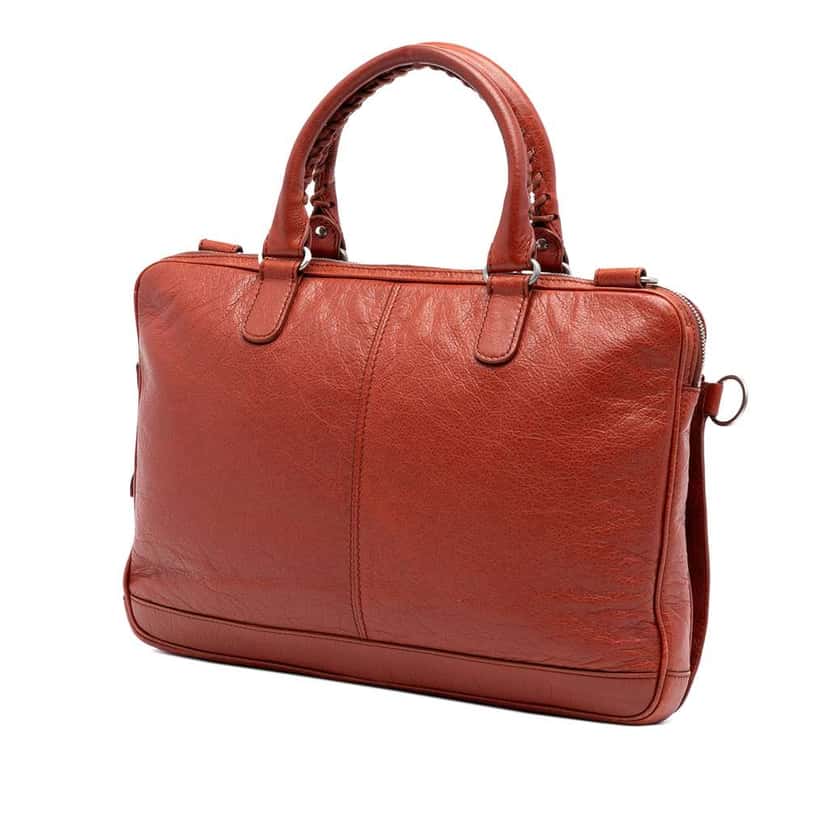 Balenciaga Lambskin Motocross Giant 12 Briefcase Red Leather Very good condition - Back View
