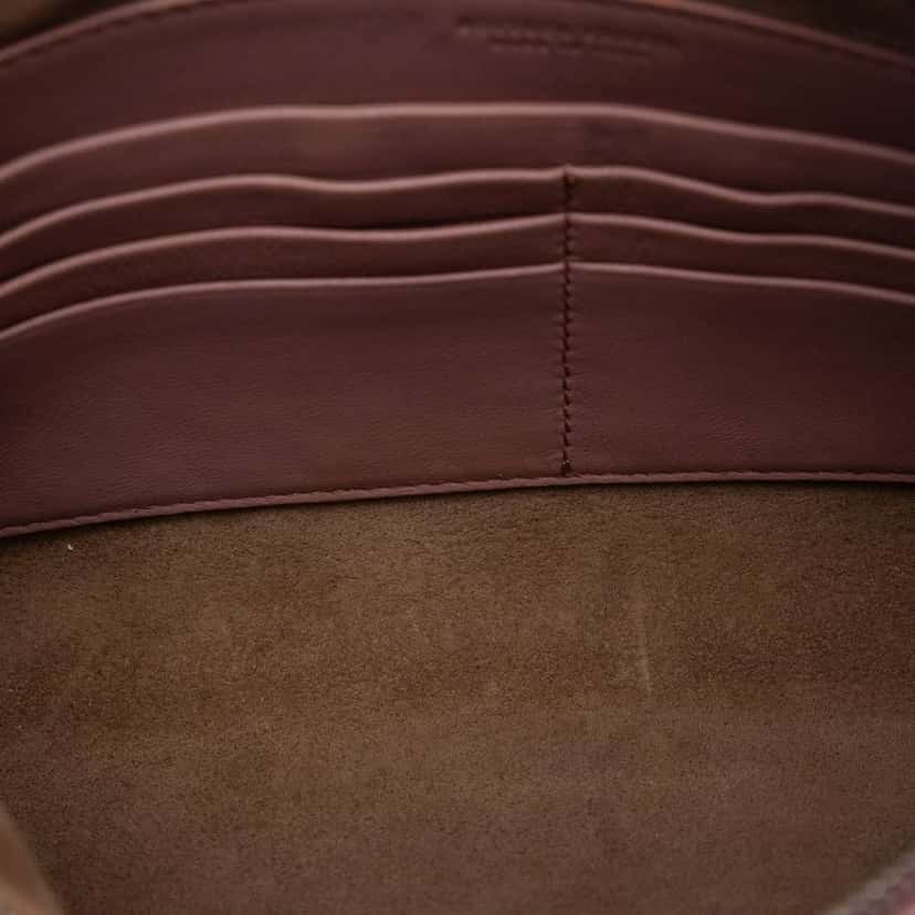 Bottega Veneta Nappa Intrecciato Biletto Wallet On Chain Pink Leather Very good condition - Model View