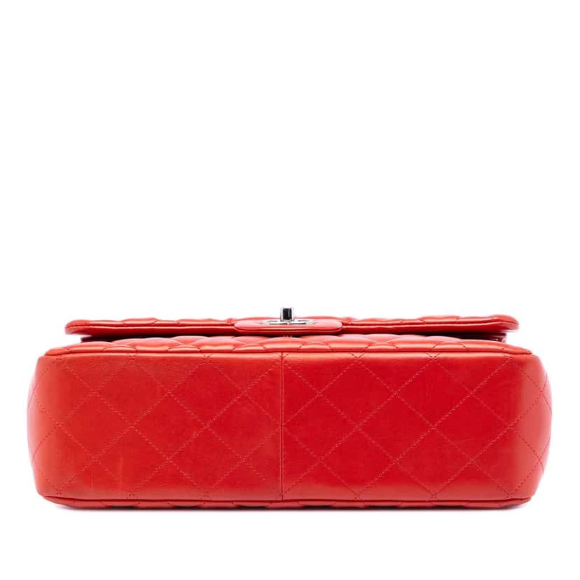 Chanel Jumbo Classic Lambskin Double Flap Red Leather Very good condition - Inside View
