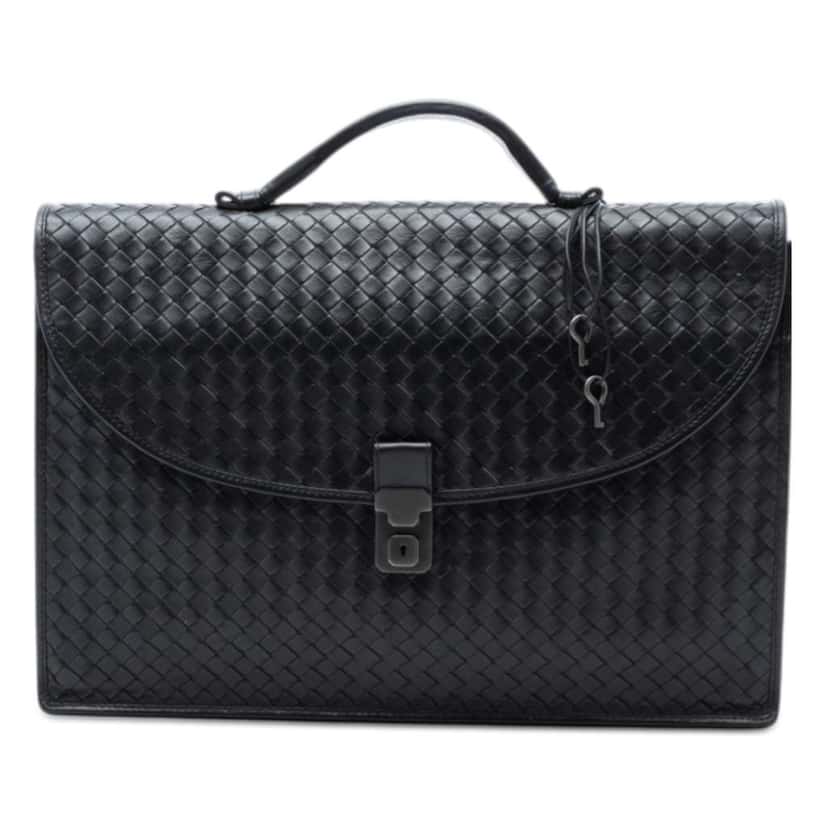 Bottega Veneta Nappa Intrecciato Briefcase Black Leather Very good condition - Front View