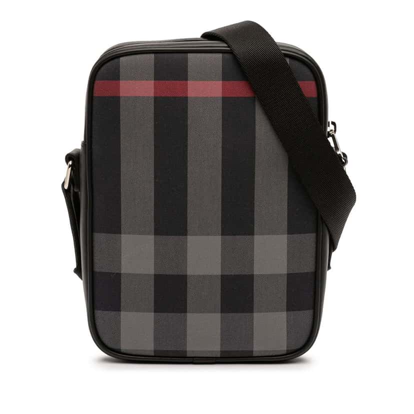 Burberry Giant Check Nylon Vertical Paddy Crossbody Blue Very good condition - Front View