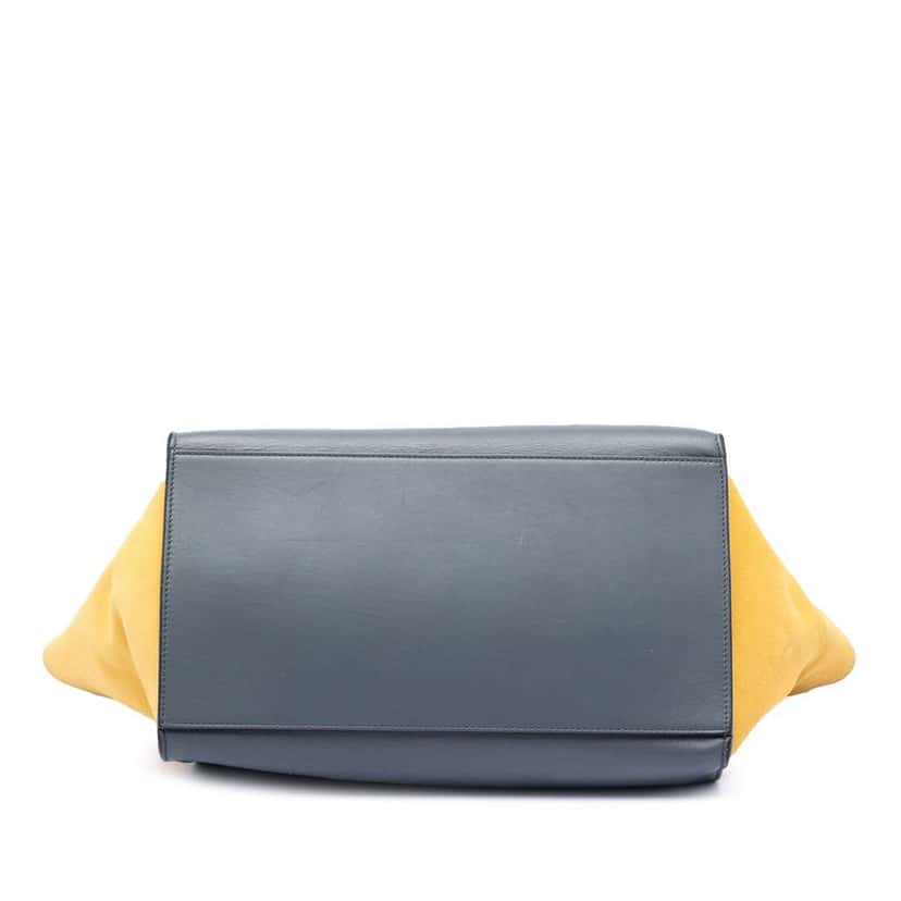 Celine Medium Tricolor Calfskin and Suede Trapeze Satchel Grey Leather Very good condition - Inside View