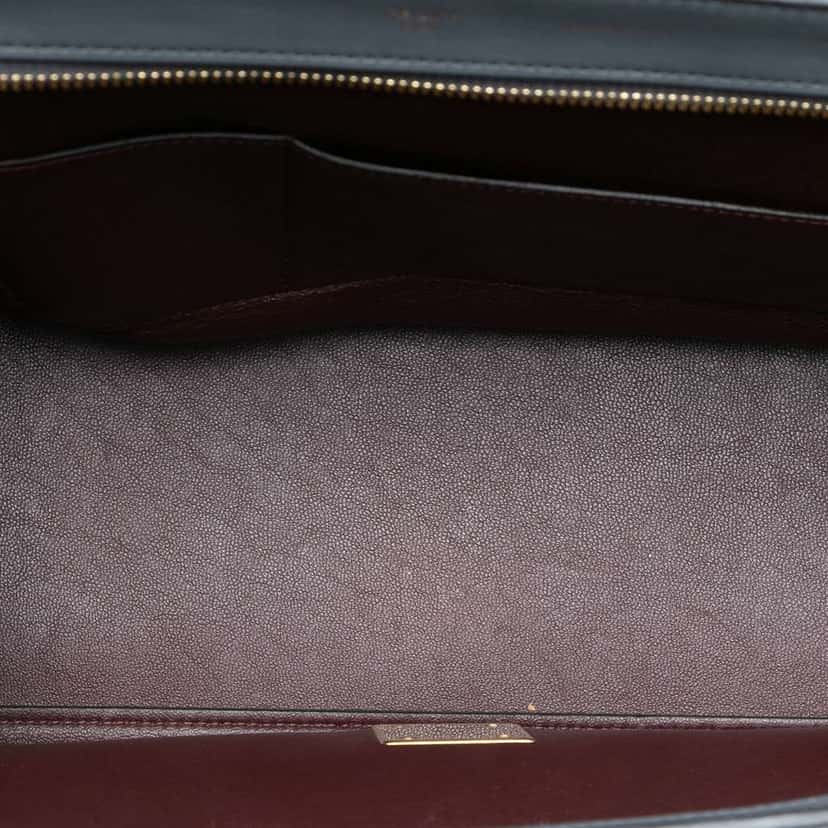 Celine Medium Tricolor Calfskin and Suede Trapeze Satchel Grey Leather Very good condition - Model View