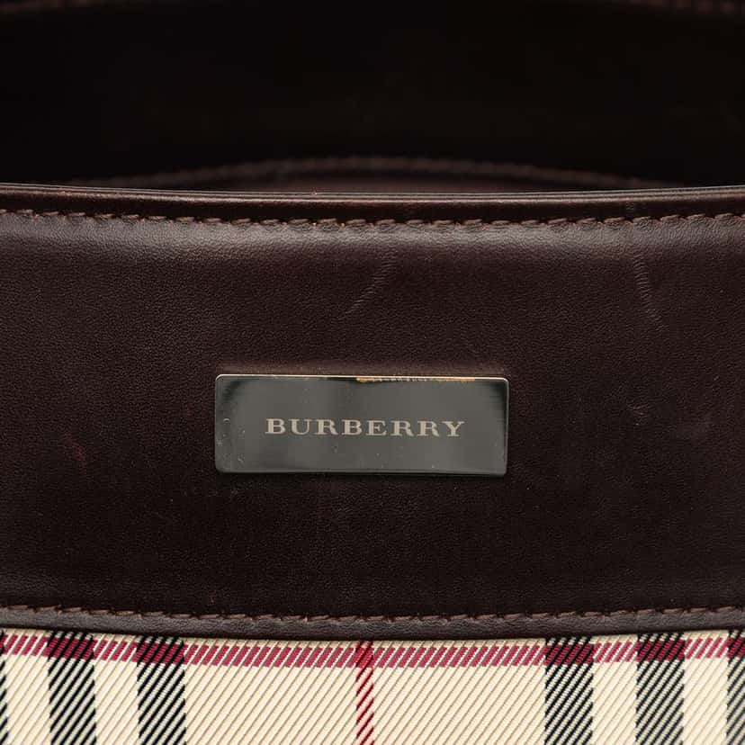 Burberry House Check Canvas Convertible Tote Beige Canvas Very good condition - Box View