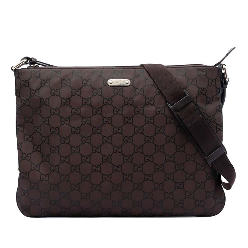 Gucci GG Nylon Crossbody Brown Very good condition - Front View