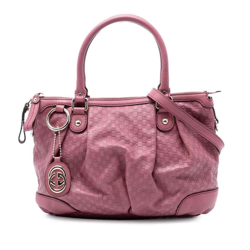 Gucci Microguccissima Sukey Satchel Pink Leather Very good condition - Front View