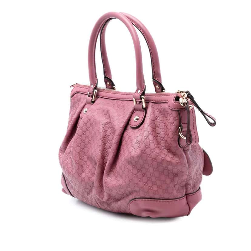 Gucci Microguccissima Sukey Satchel Pink Leather Very good condition - Back View