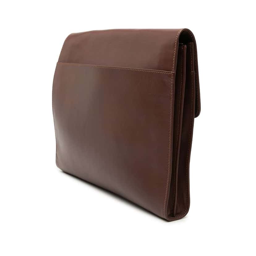 Celine Leather Clutch Brown Leather Very good condition - Back View