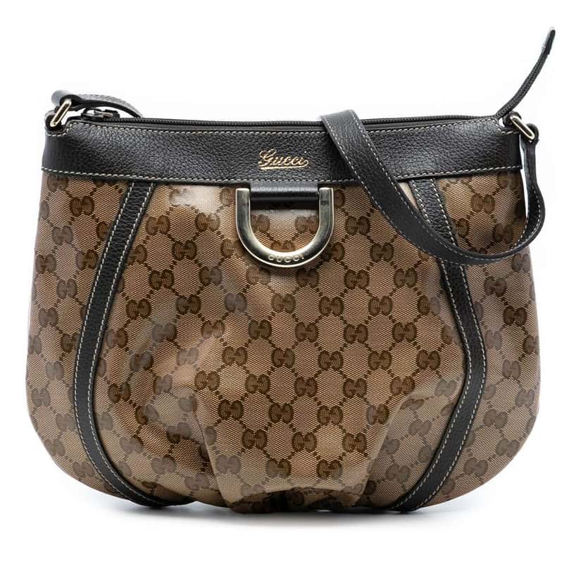 Gucci GG Crystal Abbey D Ring Crossbody Brown Canvas Very good condition - Front View