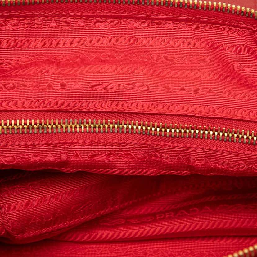 Prada Saffiano Trimmed Tessuto Satchel Orange Very good condition - Box View