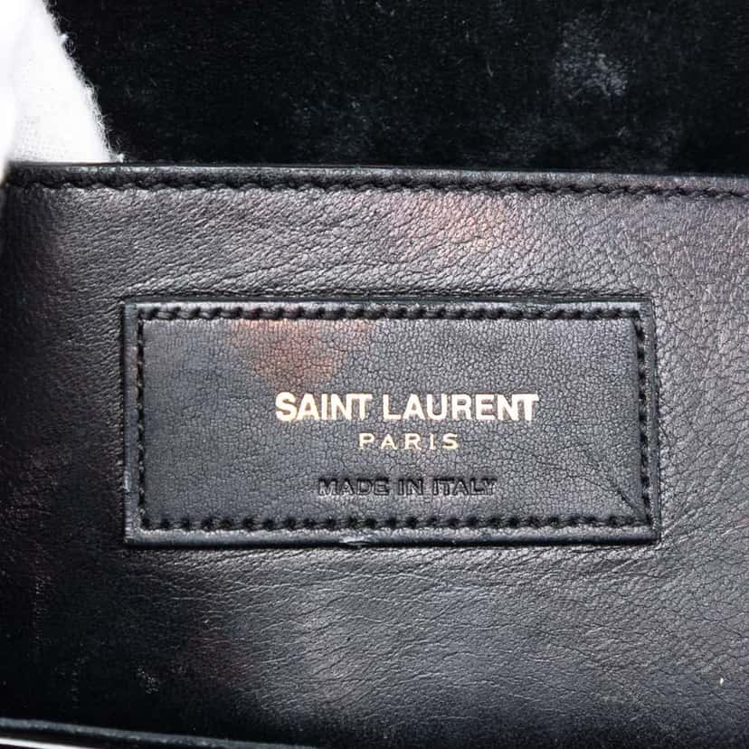 Saint Laurent Small Quilted Patent Monogram Kate Tassel Crossbody Black Leather Very good condition - Box View