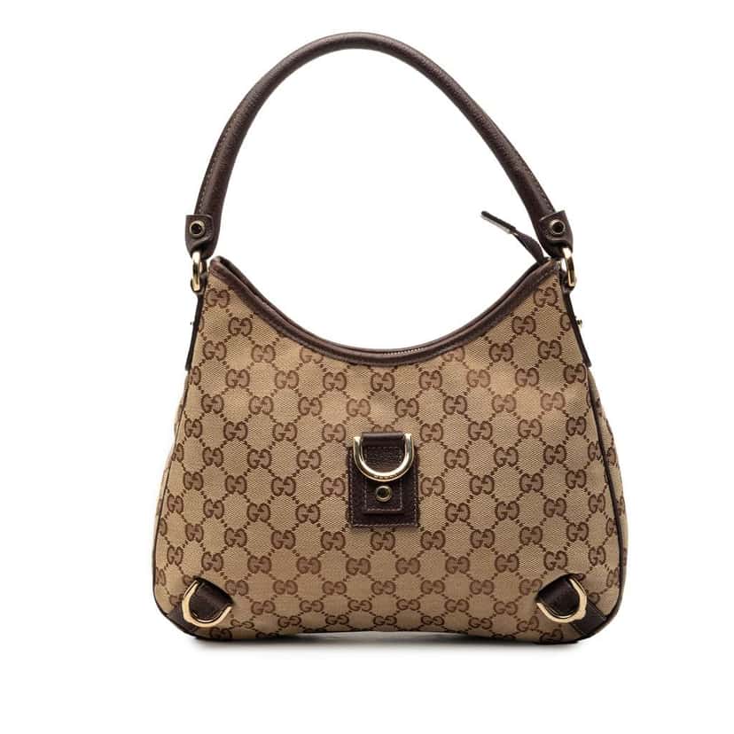 Gucci GG Canvas Abbey D Ring Shoulder Bag Beige Canvas Very good condition - Front View