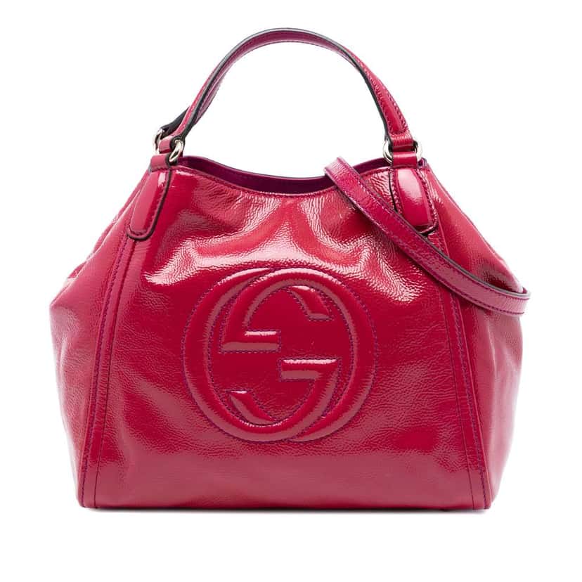 Gucci Small Patent Soho Satchel Pink Leather Very good condition - Front View