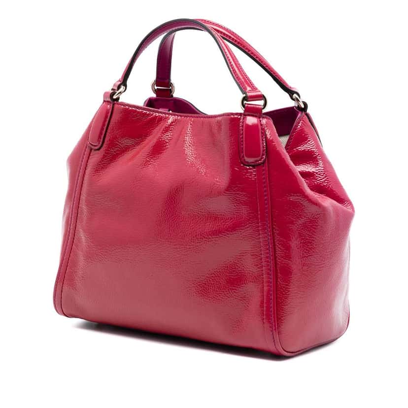 Gucci Small Patent Soho Satchel Pink Leather Very good condition - Back View