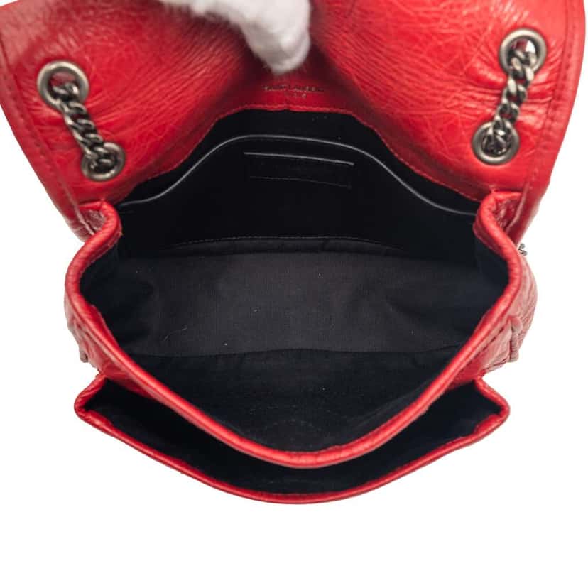 Saint Laurent Baby Crinkled Calfskin Niki Red Leather Very good condition - Model View