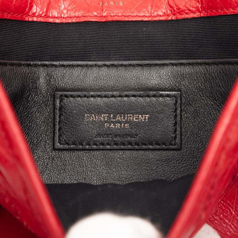 Saint Laurent Baby Crinkled Calfskin Niki Red Leather Very good condition - Box View