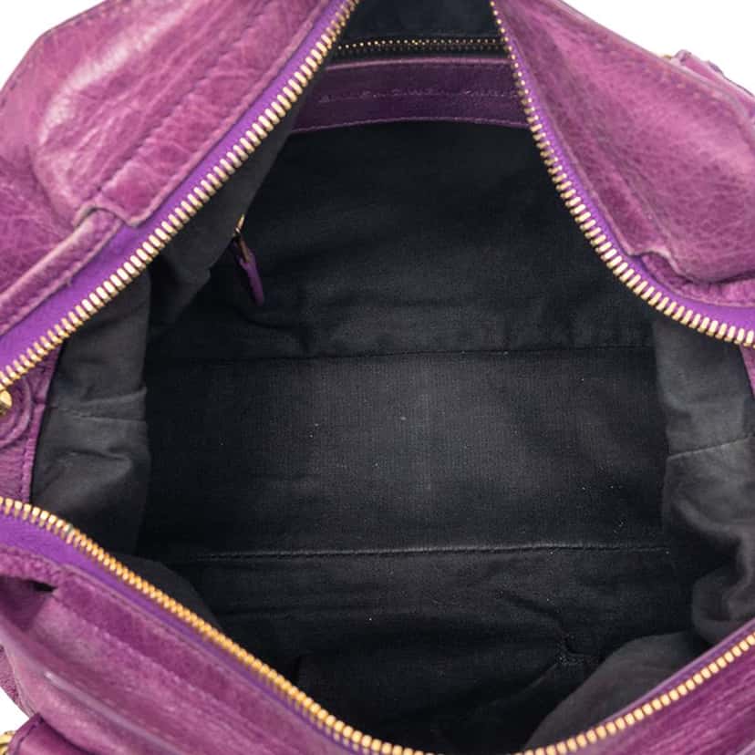 Balenciaga Lambskin Motocross Giant 12 Town Satchel Purple Leather Very good condition - Model View