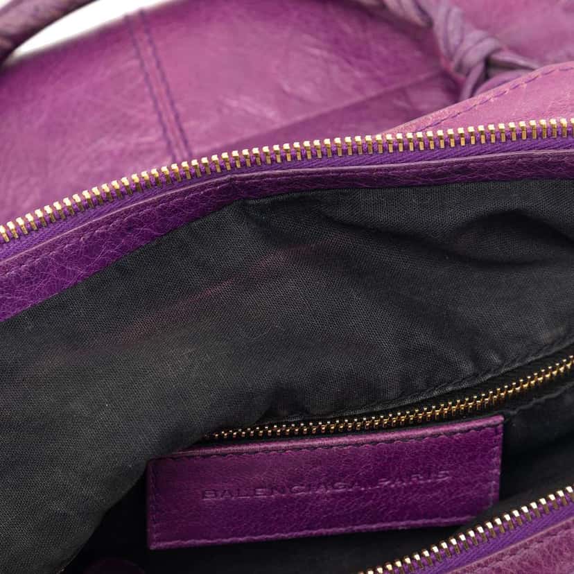 Balenciaga Lambskin Motocross Giant 12 Town Satchel Purple Leather Very good condition - Box View