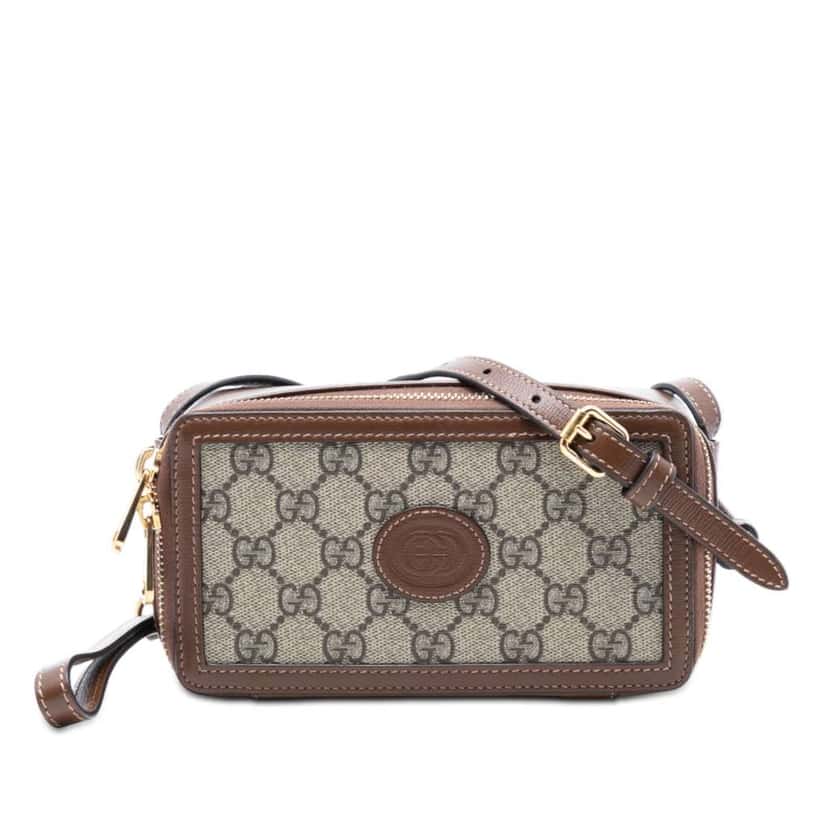 Gucci GG Supreme Interlocking G Crossbody Beige Very good condition - Front View