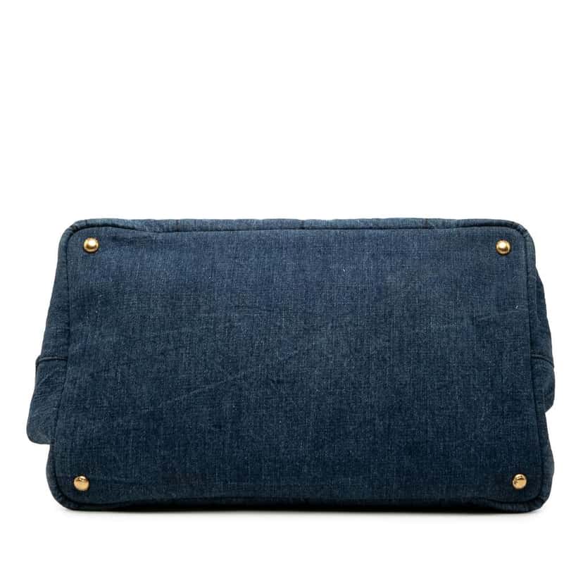 Prada Large Denim Canapa Logo Satchel Blue Denim Very good condition - Inside View