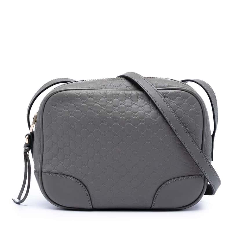 Gucci Microguccissima Bree Crossbody Grey Leather Very good condition - Front View