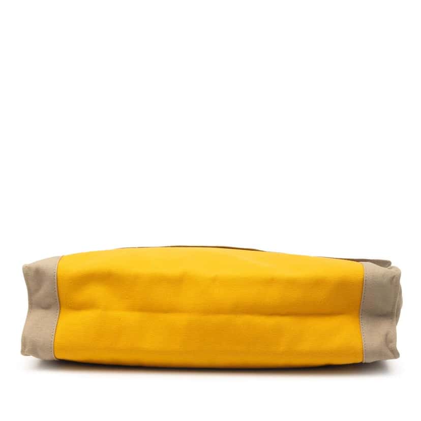 Hermès Bicolor Canvas Tapis de Selle Clutch Yellow Canvas Very good condition - Inside View