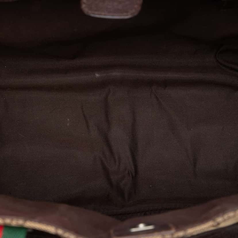 Gucci GG Canvas Web Double Pockets Tote Beige Canvas Very good condition - Model View