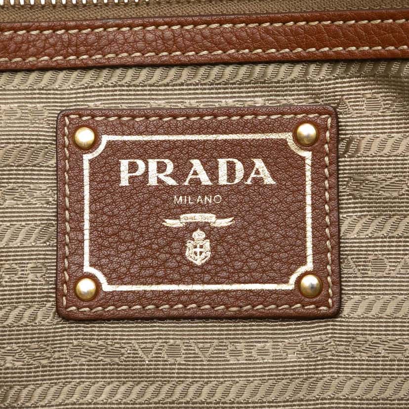 Prada Canvas Canapa Logo Satchel Beige Very good condition - Box View