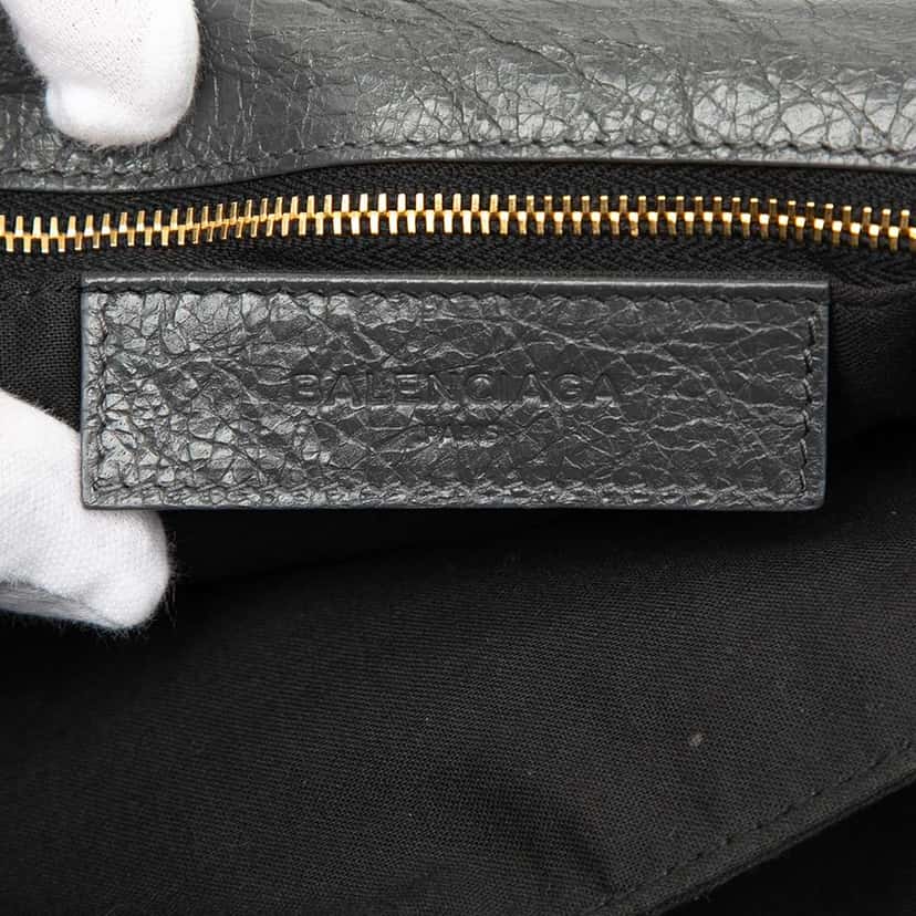 Balenciaga Lambskin Motocross Giant 12 Envelope Clutch With Strap Grey Leather Very good condition - Box View