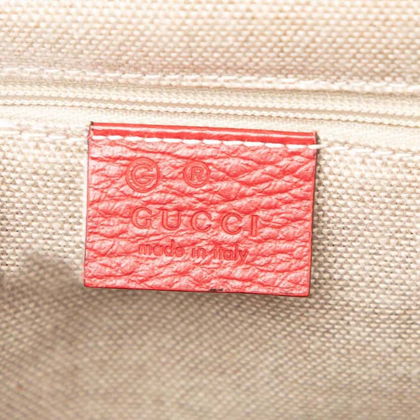 Gucci Medium Dollar Calf Interlocking G Satchel Red Leather Very good condition - Box View