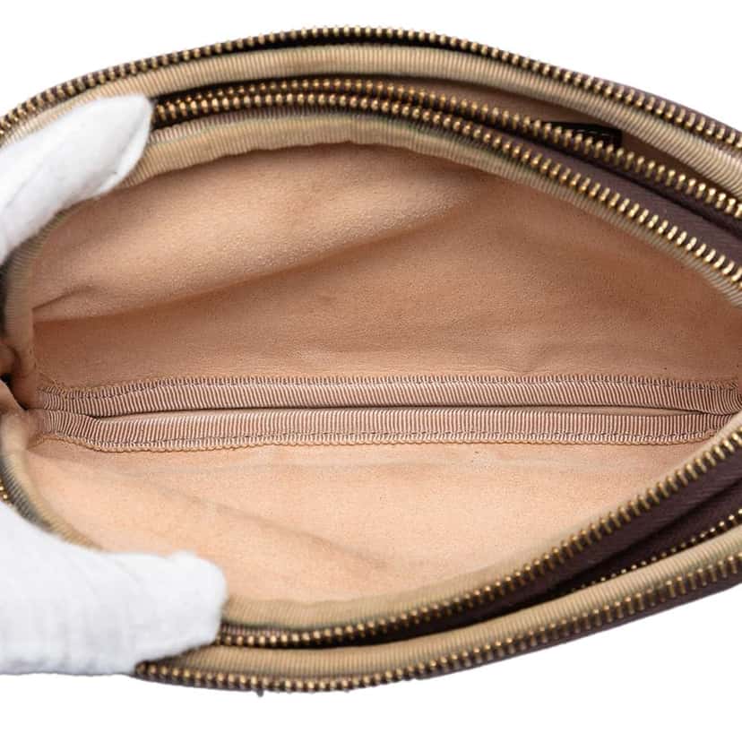 Gucci Mini GG Supreme Web Ophidia Triple Zip Crossbody Beige Canvas Very good condition - Model View