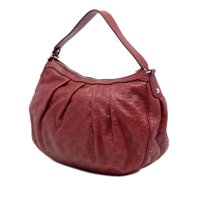 Gucci Guccissima Sukey Shoulder Bag Red Leather Very good condition - Back View