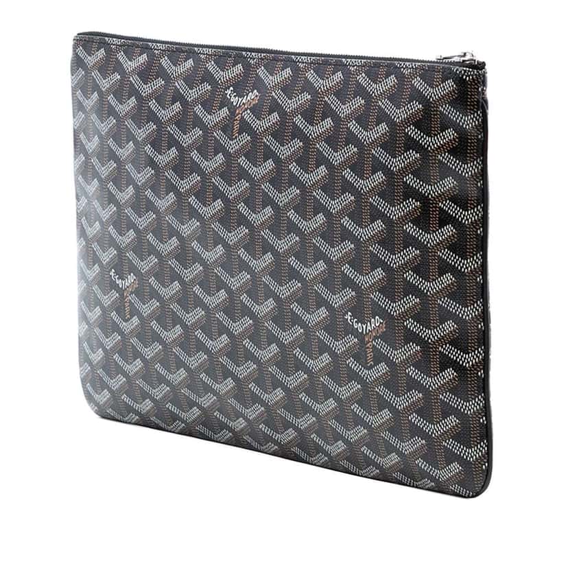 Goyard Goyardine Senat MM Black Canvas Very good condition - Back View